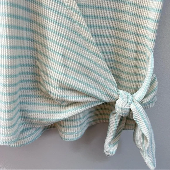 Copper Key waffle knit striped wrap top Large - Picture 5 of 8